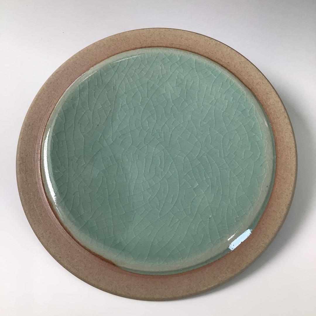 Ｒ７６５　水指　『青珍窯　梁命煥造』『高麗青磁水指』　共箱　茶道具