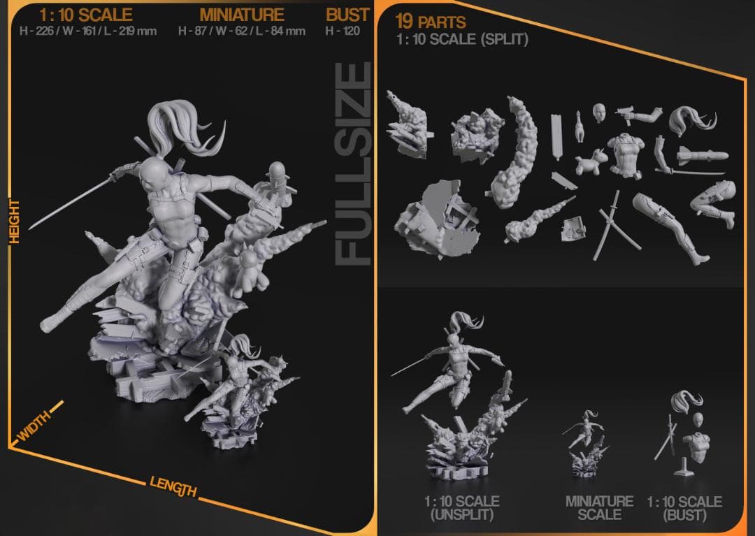 1/10　未塗装 未組立　フィギュア　ガレージキット 【 デッドプール 】