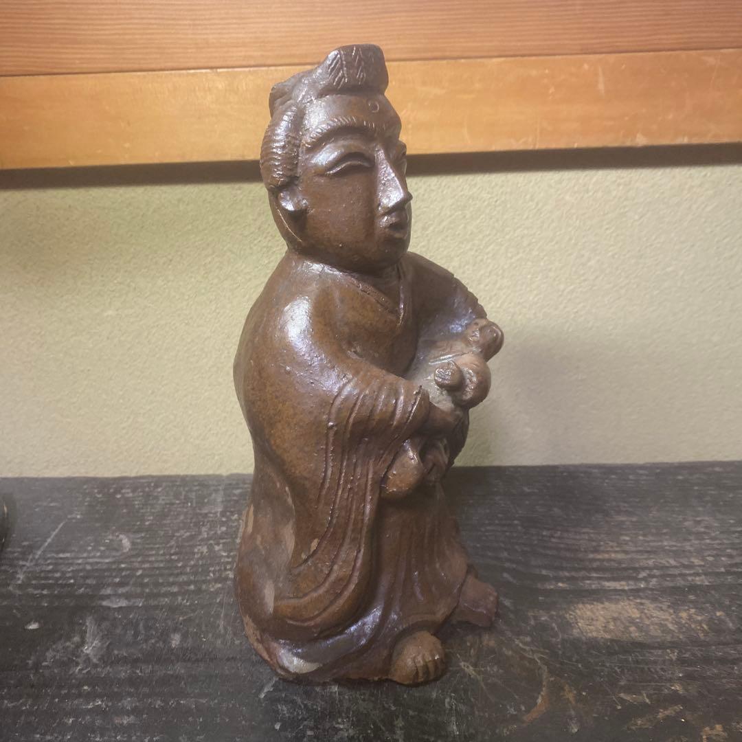 陶器製　マリヤ観音置物