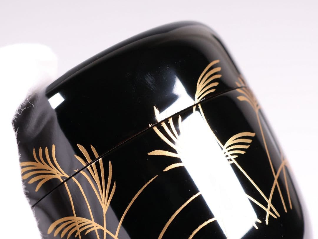 茶道具 棗 2点 ぼんぼり 月と兎 木製 黒塗 白塗 / 土居義峰【CM348】