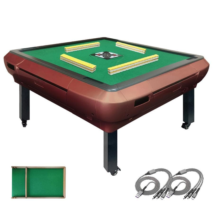 全自動麻雀卓 [3人打ち対応機種] ハーフレッグ（牌33mm：ワインレッド）