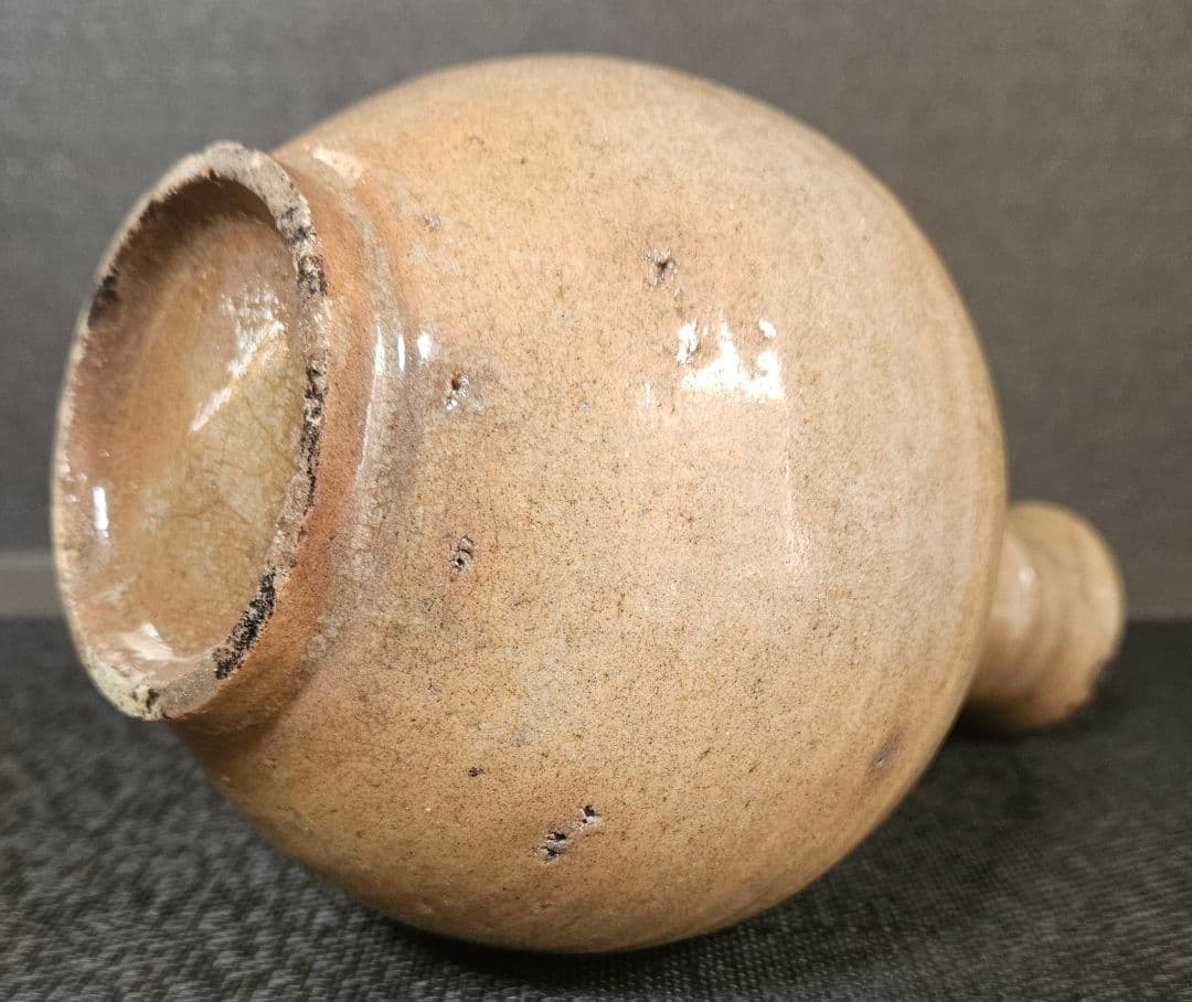 朝鮮古美術　朝鮮古陶磁器　古玩　李朝　堅手　広口　徳利　花入れ　茶道具　茶器