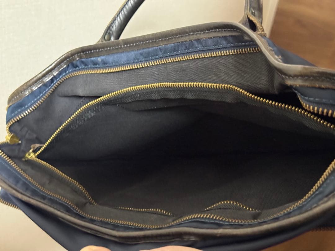 o*u様 フェリージ ビジネスバッグ 1993 ナイロン × レザー ネイビー