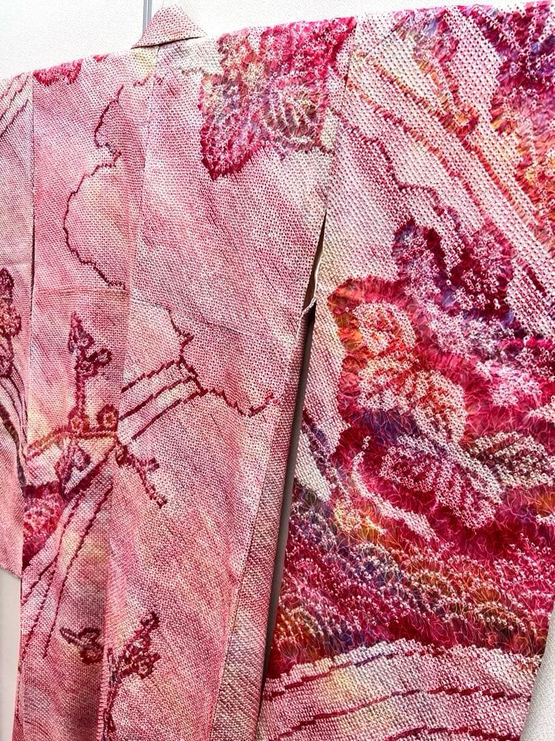 総絞り振袖　正絹　成人式振袖