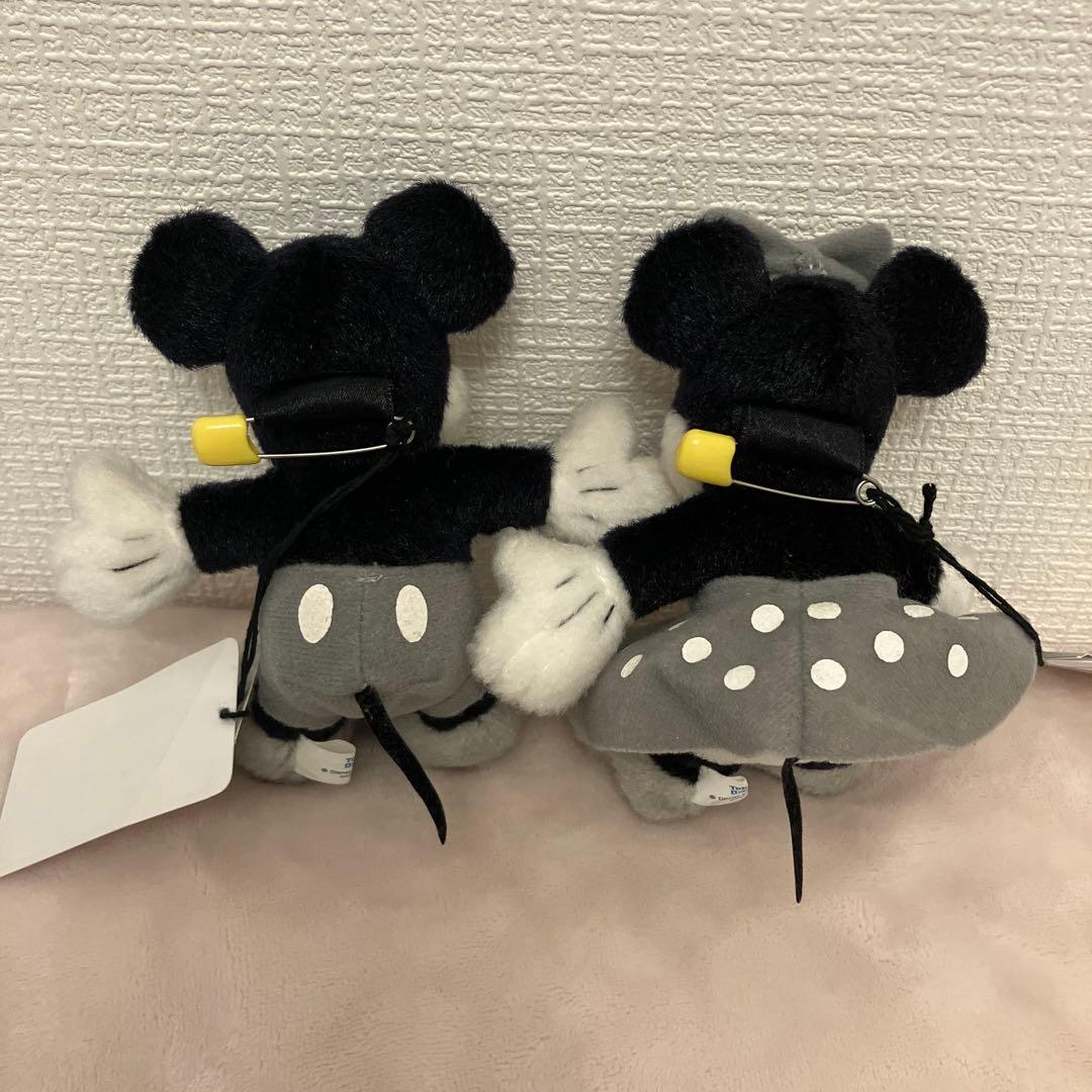 ディズニー　白黒ミッキーミニー　ぬいぐるみ　バッチ　ぬいば　当時物　結婚式
