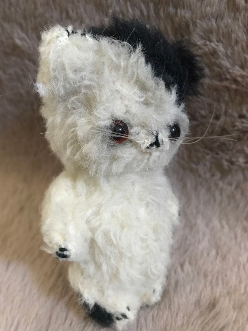 テディベア　加茂美智子　白黒　猫　ぬいぐるみ　テディベア 作家　kamo