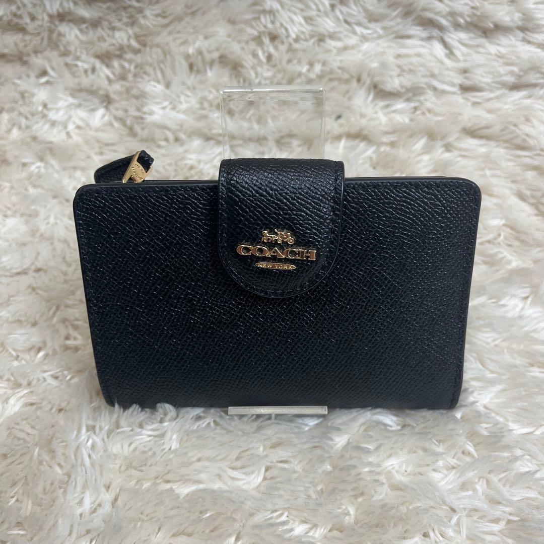 【未使用級】コーチ　COACH 二つ折り財布　レザー　スモール　ウォレット