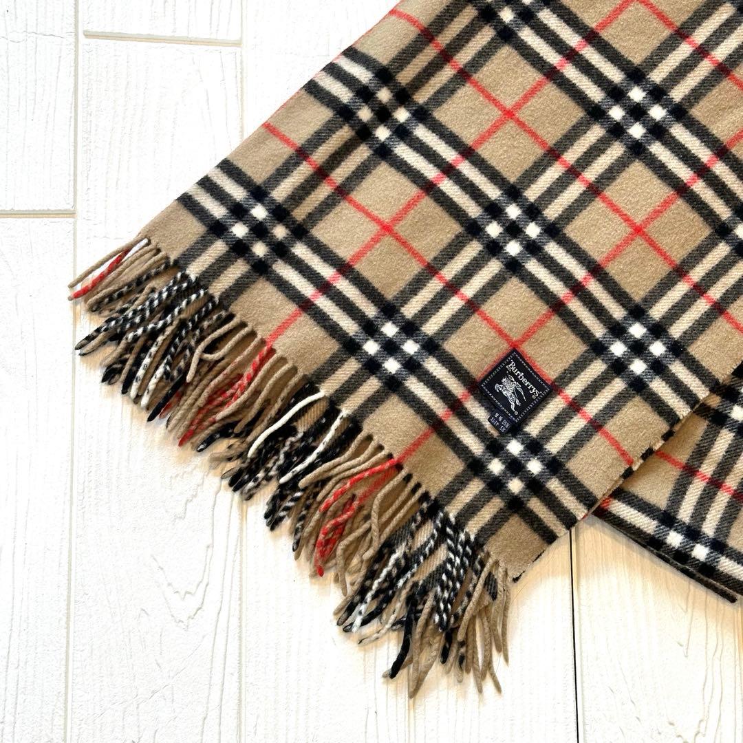 BURBERRY バーバリー 大判ストール ノバチェック カシミヤ混 マフラー