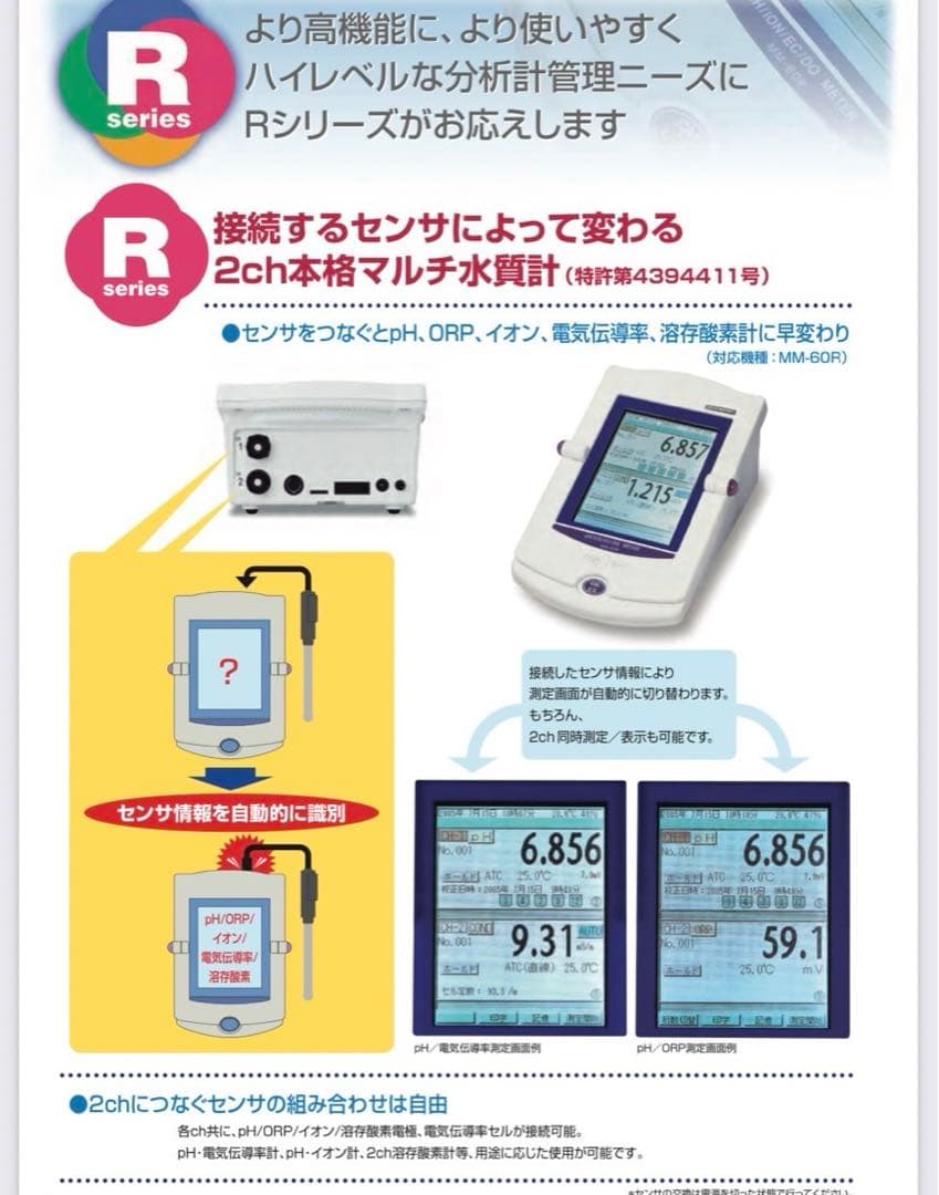 マルチ水質計　東亜DKK MM-60R p H計　酸化還元電位