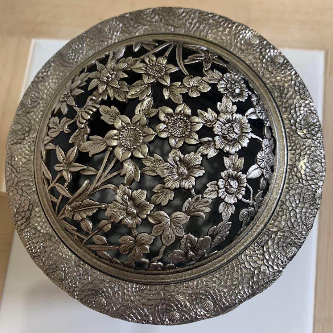 香炉 宏采作 菊華　本場高岡　伝統工芸