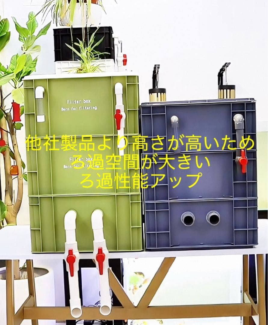 コンパクト小型お任せ高性能濾過材2段付き　池水槽用万能フィルター外部式濾過器装置