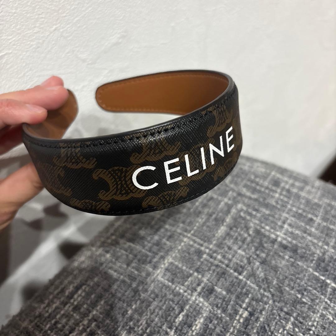 CELINE　カチューシャ　カーフスキン&キャンバス