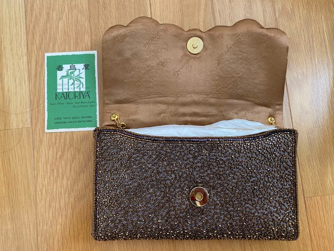 新品・未使用 京都祇園 香取屋 KATORIYA ビーズハンドバッグ 2Way