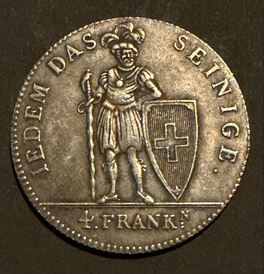 【歴史遺産級】1816年 スイス州貨 4フラン アッペンツェル銀貨
