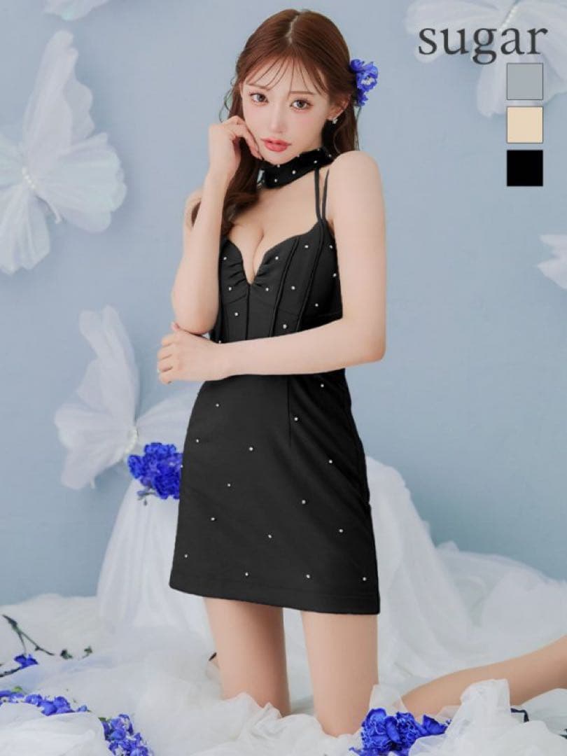 ROBE de FLEURS Glossy Mサイズドレス　ブラック