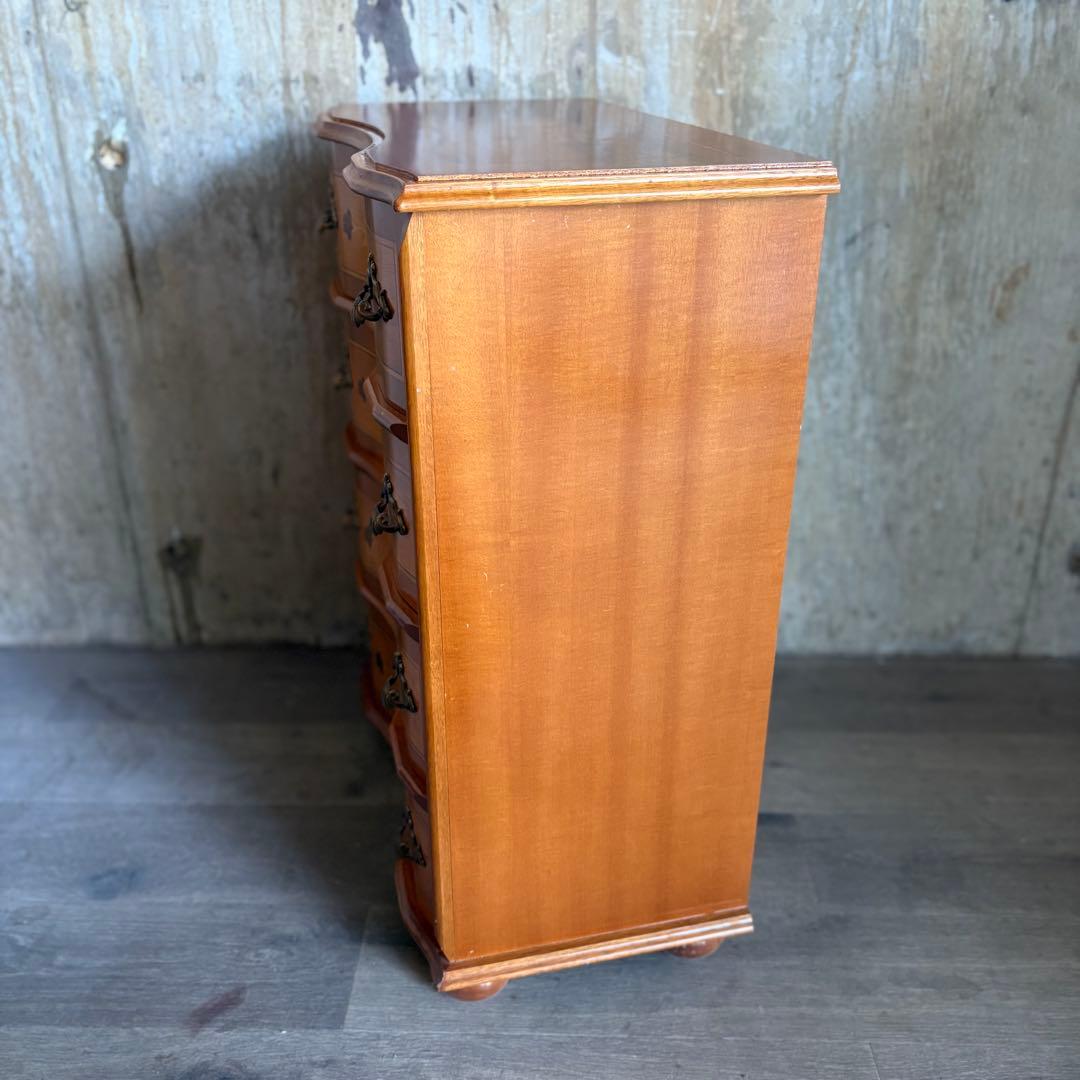 イタリア　MOR-RENS社　象嵌チェスト　4段　ミドルチェスト　マホガニー　①