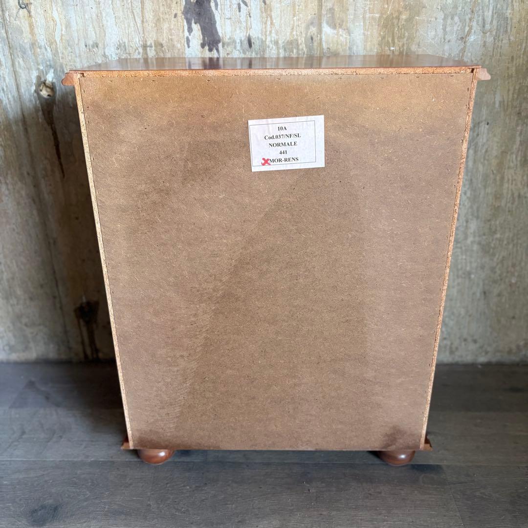 イタリア　MOR-RENS社　象嵌チェスト　4段　ミドルチェスト　マホガニー　①