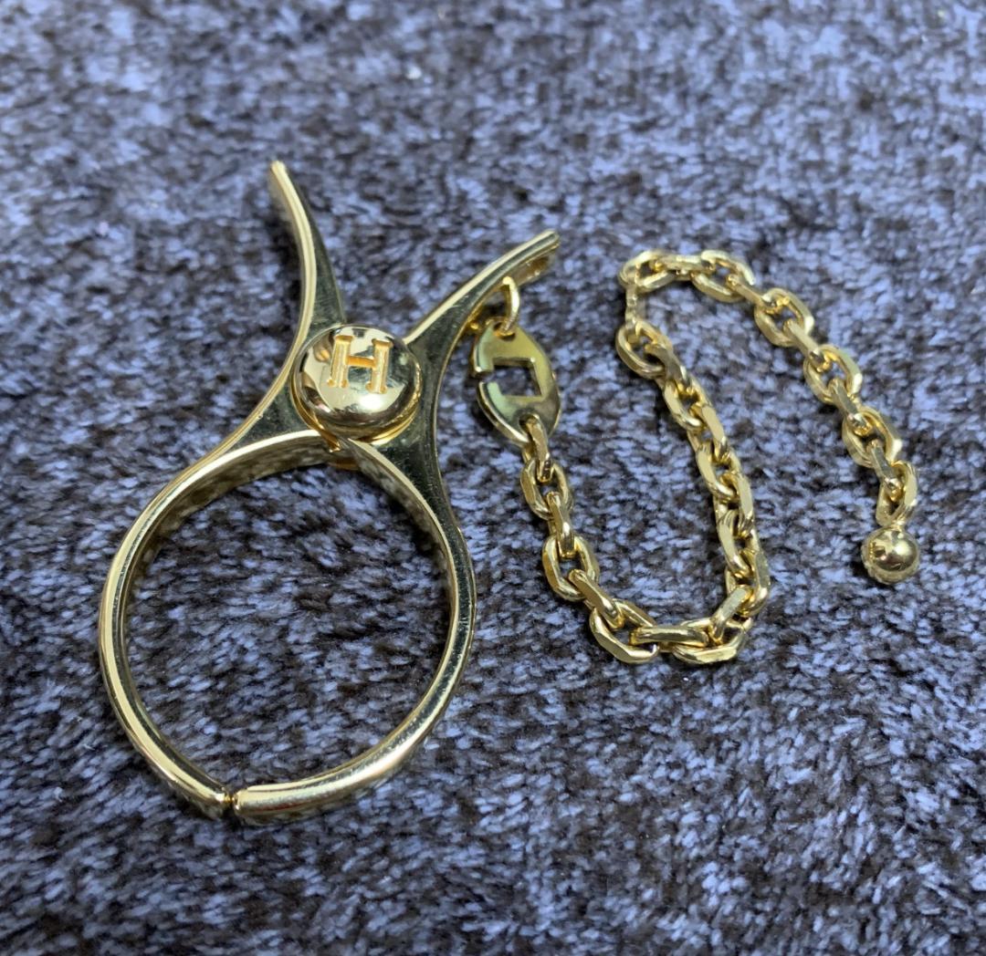 美品　HERMES ゴールド フィルー　キーホルダー　エルメス　グローブホルダー