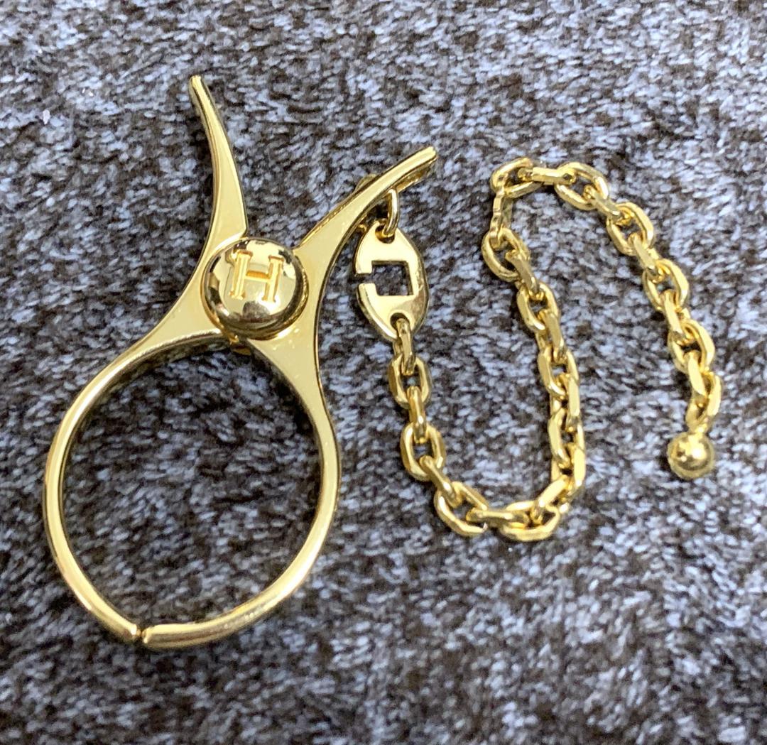 美品　HERMES ゴールド フィルー　キーホルダー　エルメス　グローブホルダー