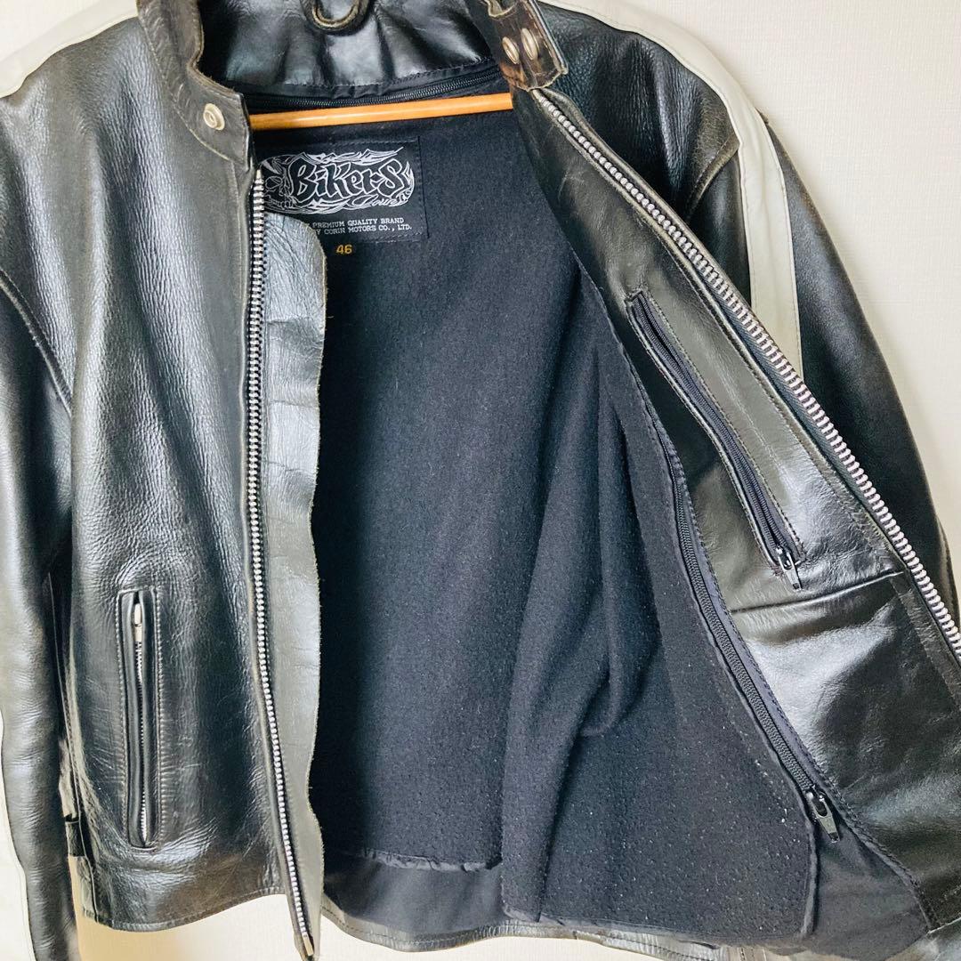 BIKERS モノトーン レーシング シングル ライダースジャケット