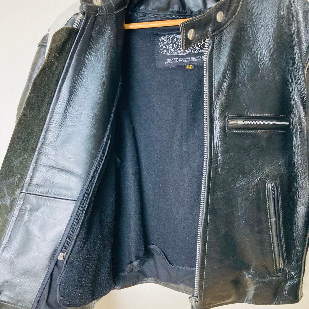 BIKERS モノトーン レーシング シングル ライダースジャケット