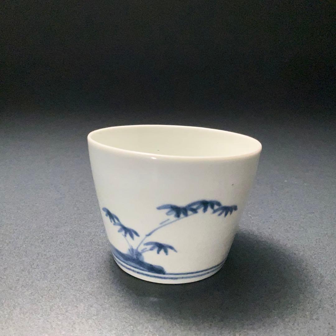 伊万里染付松竹梅図姫猪口　骨董　古伊万里　豆猪口　6R1243wダS