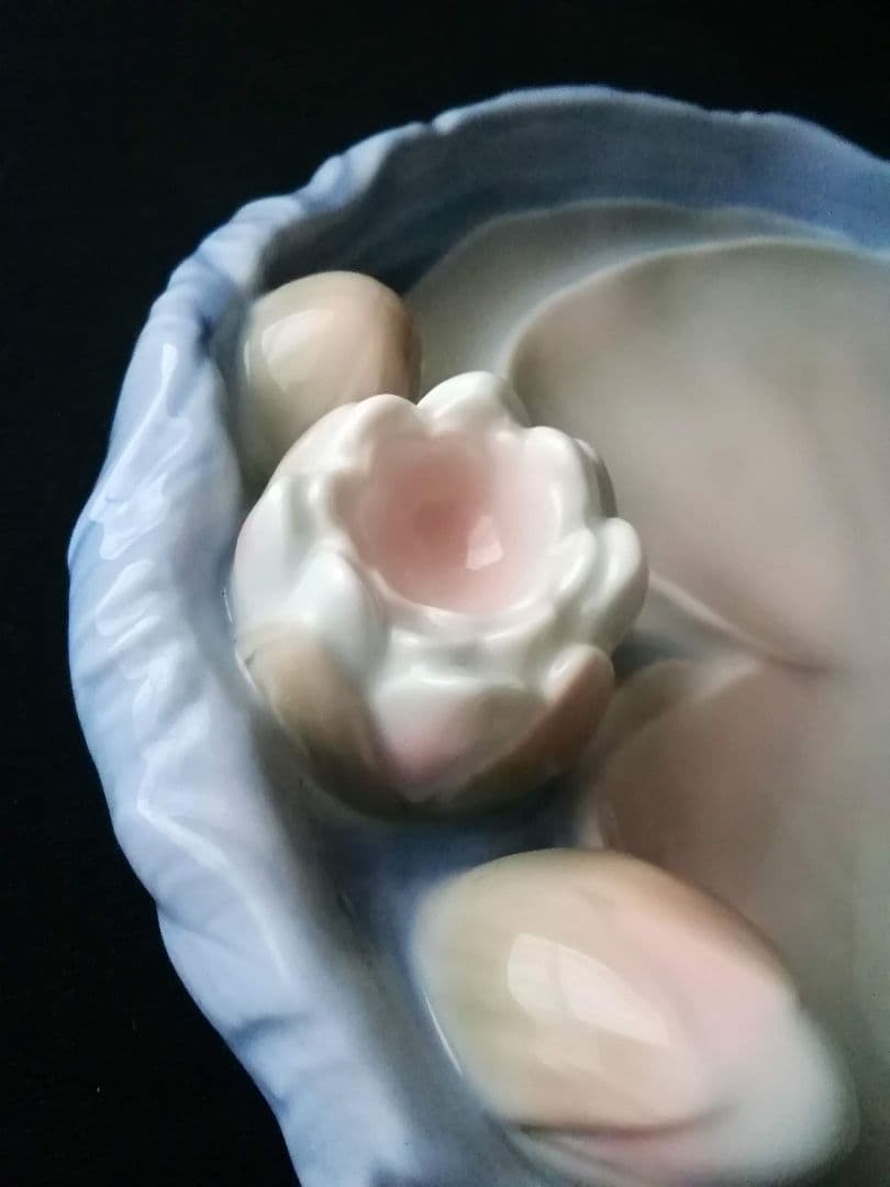 逸品　蓮の花プレート　B&G　ビング オー グレンダール　デンマーク　釉裏彩