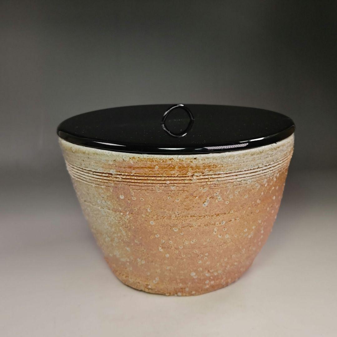 イ518 水指『信楽　広口水指　共箱』『江川拙斎作』茶道具