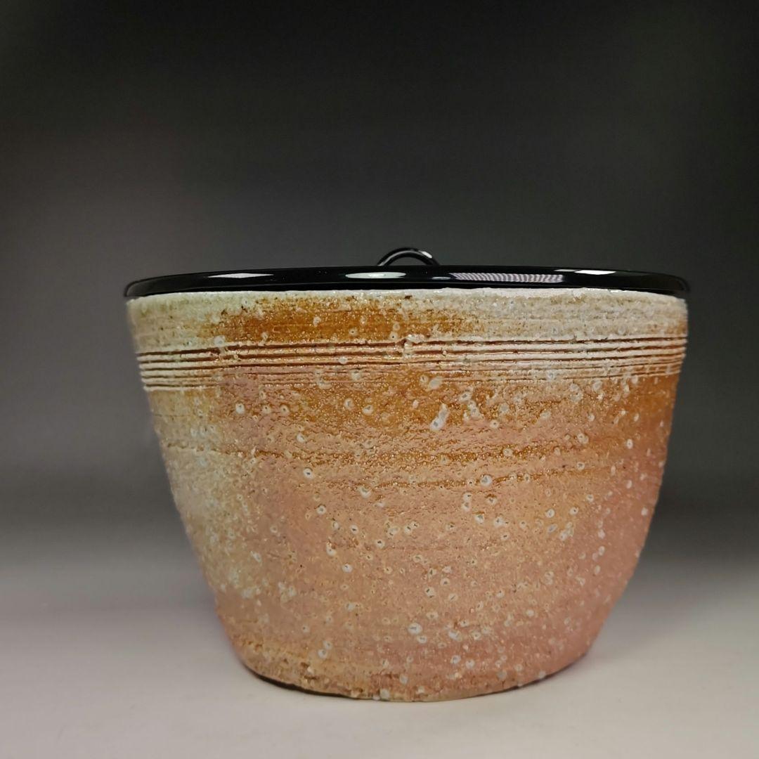 イ518 水指『信楽　広口水指　共箱』『江川拙斎作』茶道具