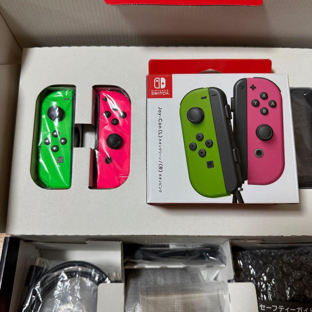Nintendo Switch本体 +ジョイコン グリーン/ピンク SDカード付