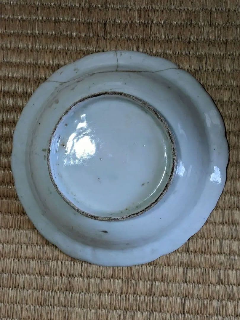 ♦江戸時代 古九谷 希少レア物 珍物 古陶磁 古伊万里 生掛け焼成 輪花皿骨董品