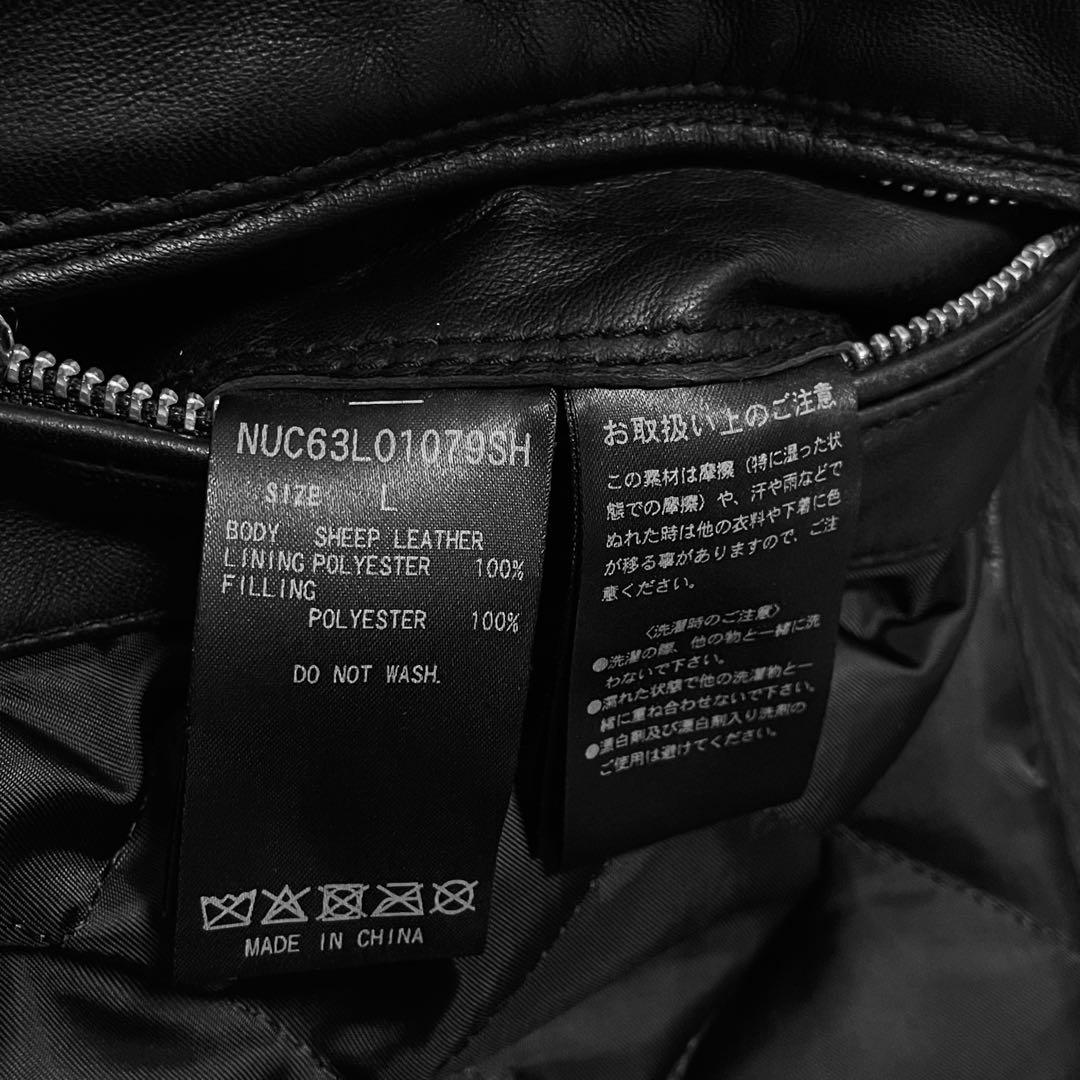 ナノユニバース　サーモライトシングルライダース　L シープスキン　ブラック