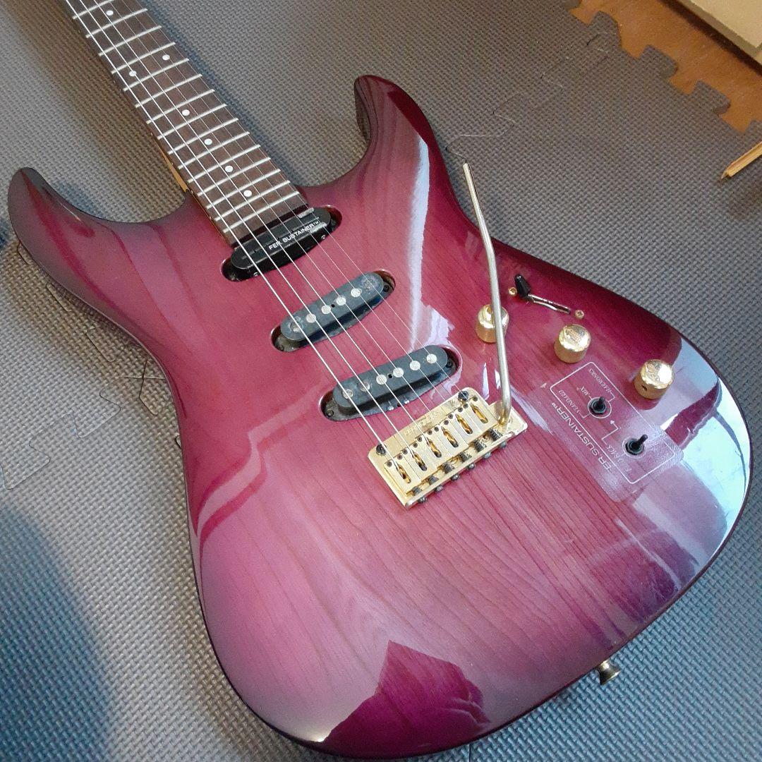 FERNANDES エレキ　サスティナー 付きギターパープル　ゴトーペグ