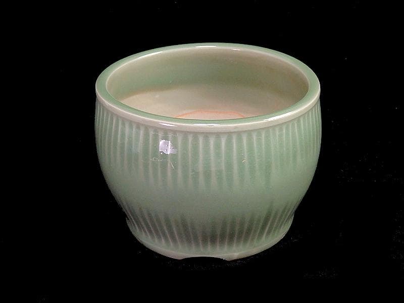 三田青磁　幾何学紋　草紋の図　火入れ　D876AS-Bks