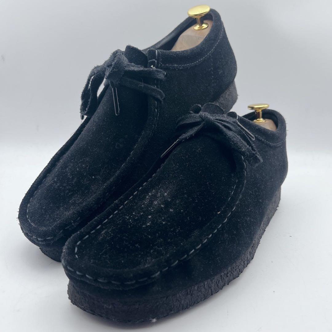 訳アリ❗️定番 クラークス ワラビー モカシンシューズ 黒 スエード 26.5cm