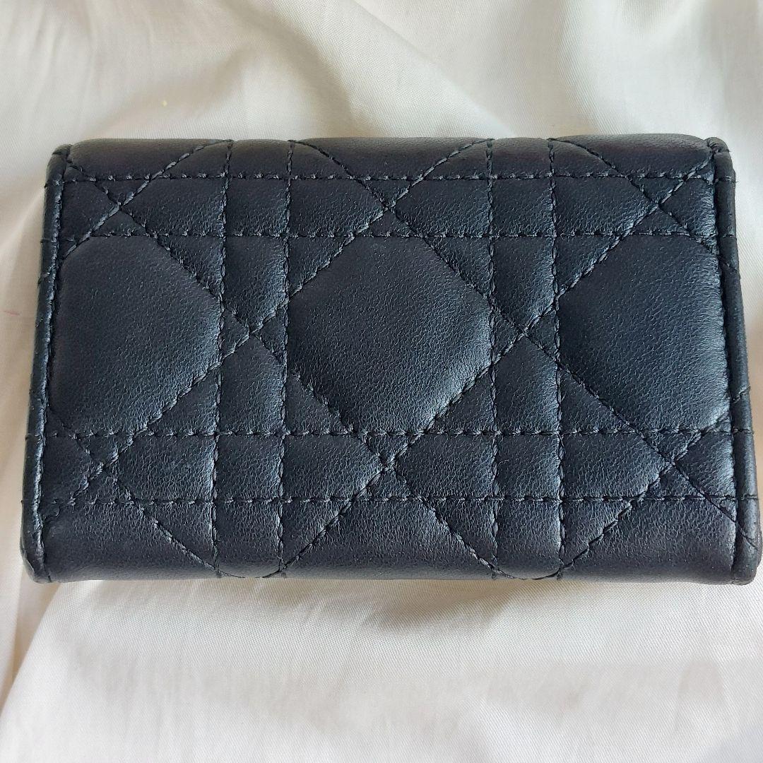 【現行】 ディオール 財布  オールグライシンウォレット 黒 革 パール