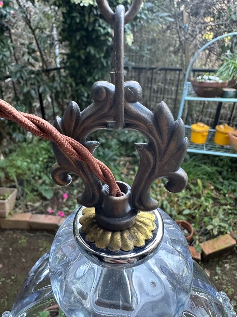 フランス アンティーク グリーンムラーノガラスの巨大なミニシャンデリア＊