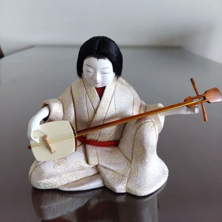 木目込み人形「三味線・女性」籠村美術織物作製⭐︎伝統工芸品