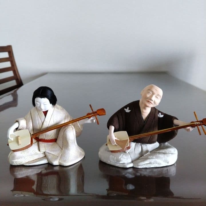 木目込み人形「三味線・女性」籠村美術織物作製⭐︎伝統工芸品