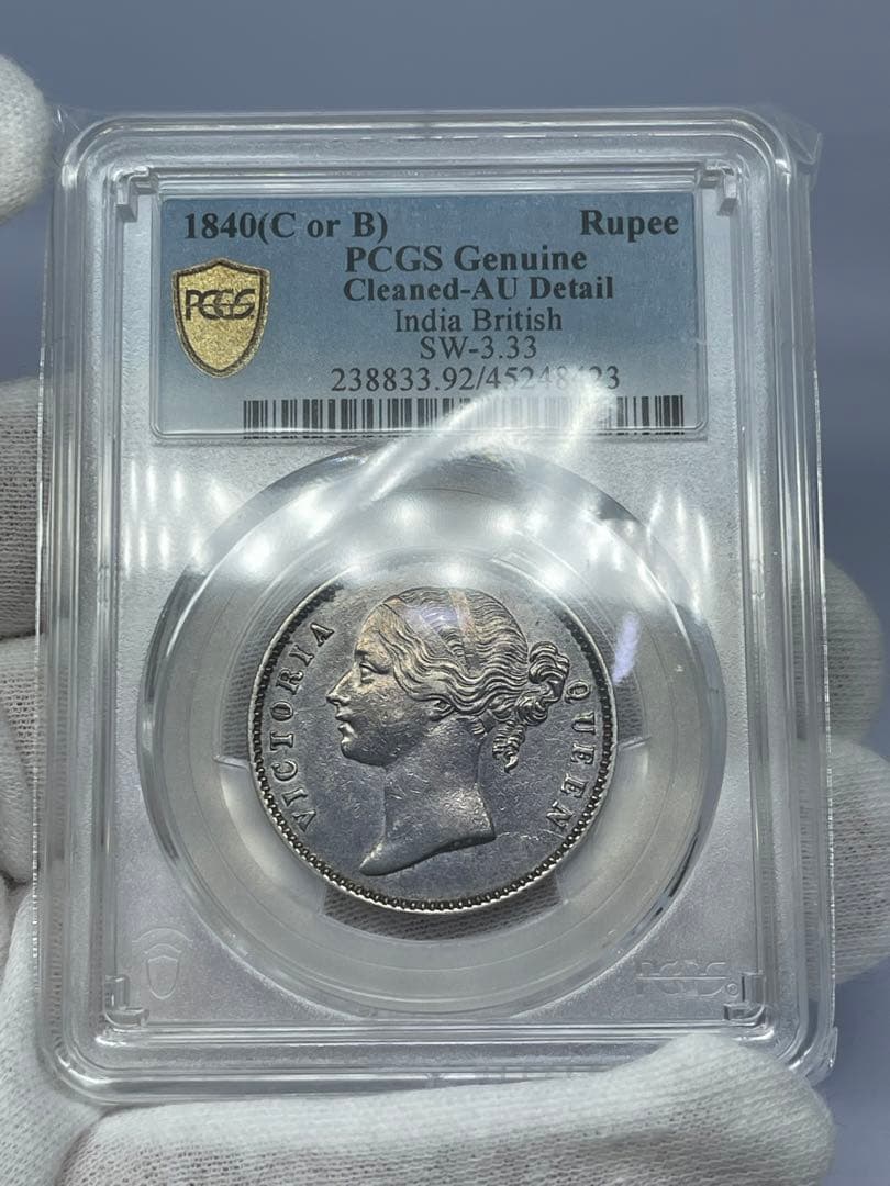 イギリス領インド１ルピー銀貨 India Rupee 1840 PCGS