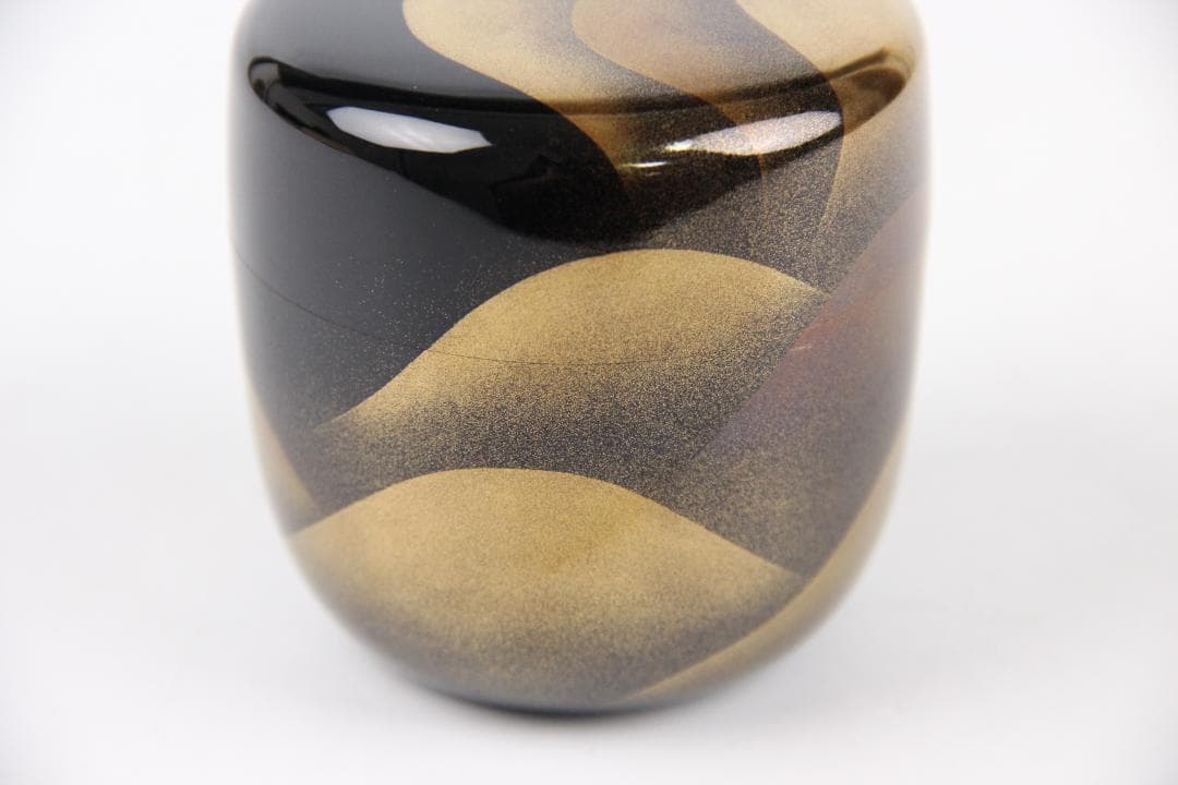 一后一兆 作 落款あり　遠山蒔絵棗 内梨地 共箱布 茶道具 EG1-13