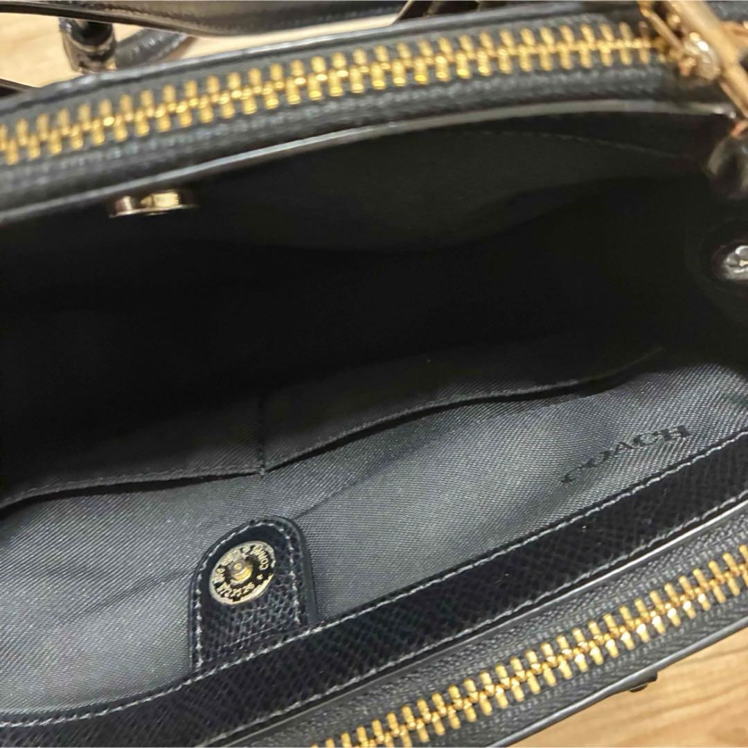 COACH（コーチ）2WAYハンドバッグ ショルダーバッグ 斜掛け レザー 黒