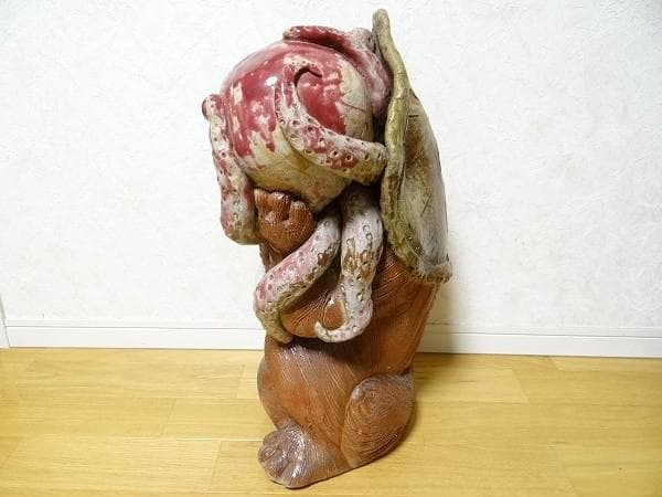 アンティーク 信楽焼 狸 蛸 タコ 置物 高さ62cm 縁起物 商売繁盛 年代物