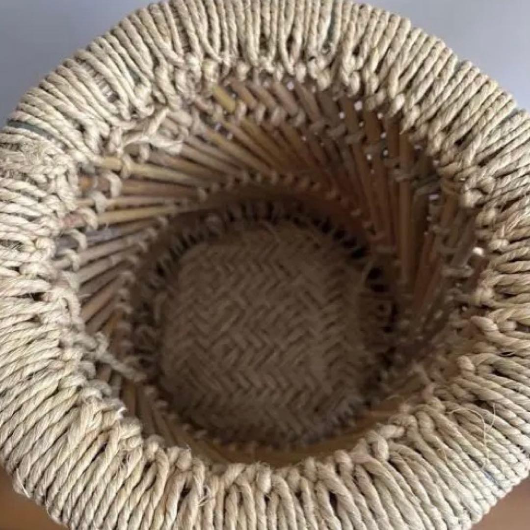 インド　スツール　椅子　2個セット　天然素材　グランピエ　カゴ　India 葛