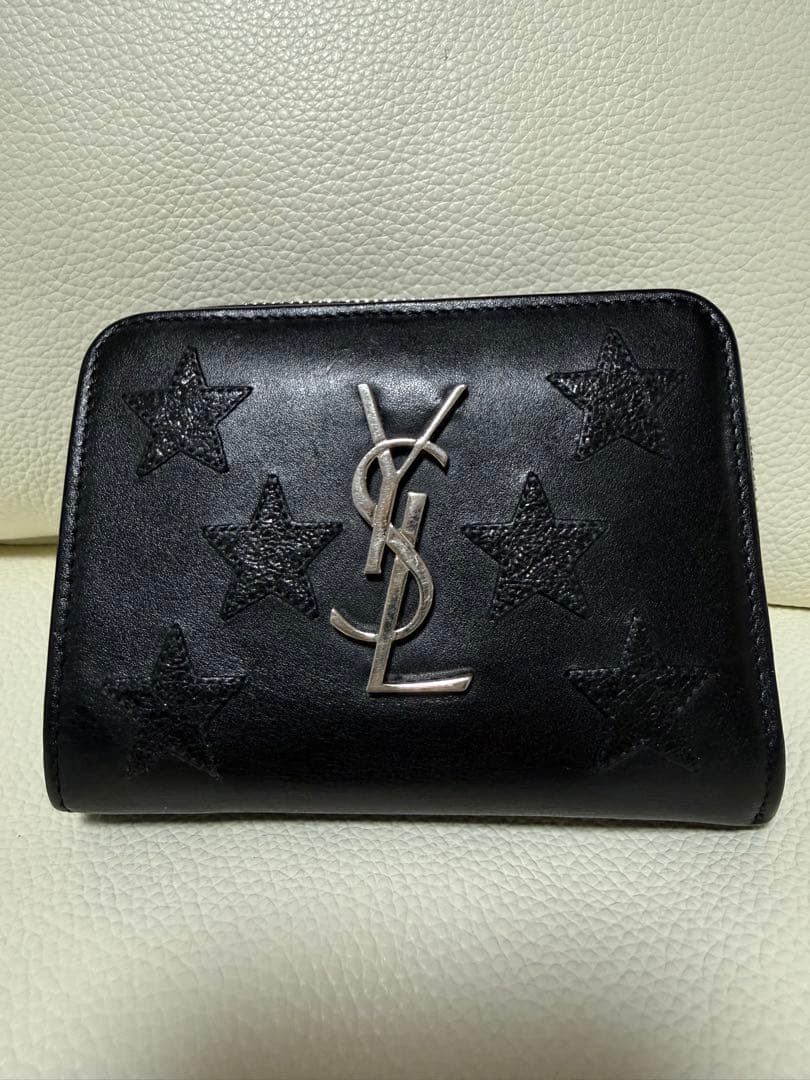 【希少/クリーニング済み】SAINT LAURENT 星柄 二つ折り財布