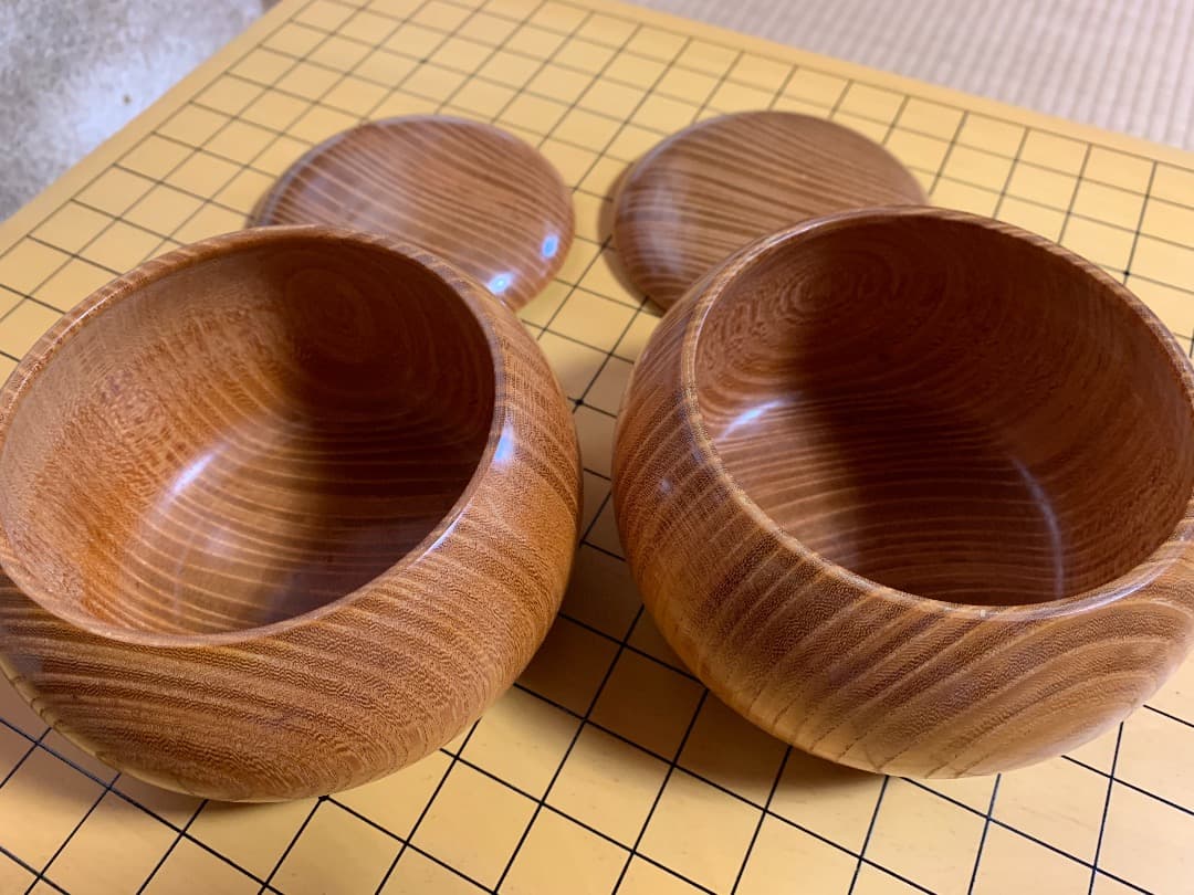 【国産】特大　欅　碁笥