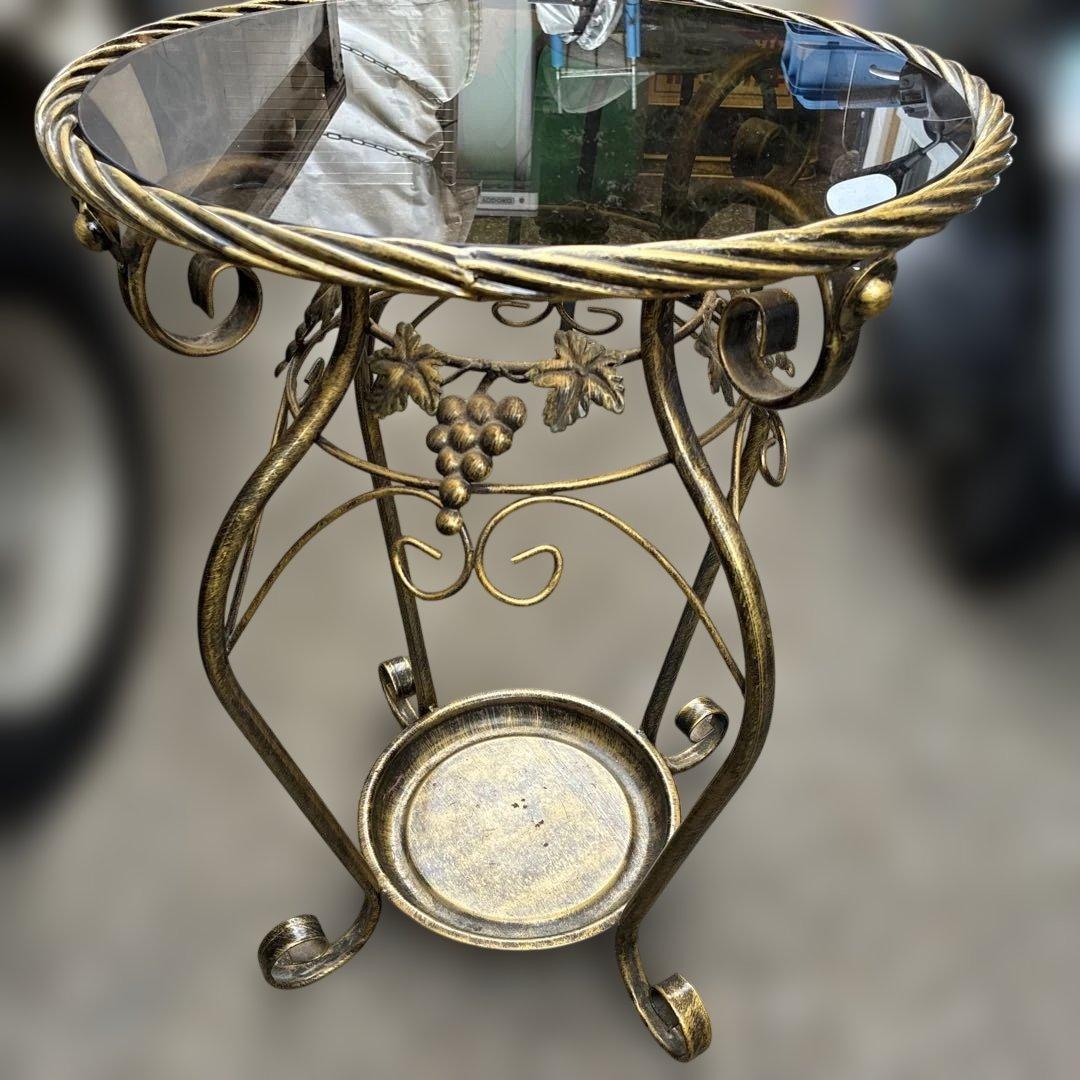 ‼️レトロ‼️アンティークガラステーブル、レトロガラステーブル ガラステーブル