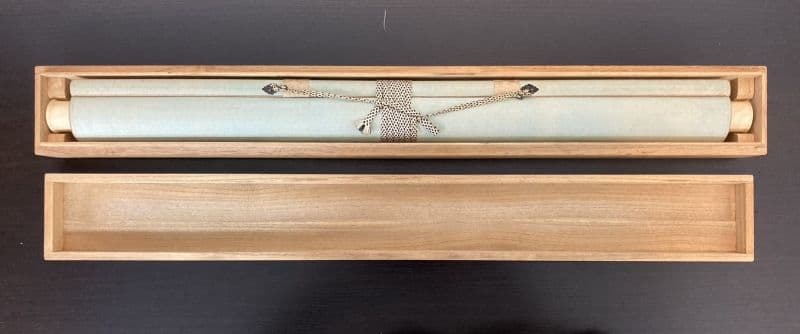 津端道彦／福島柳圃 山名貫義師事「瀑布紅葉」掛軸 絹本