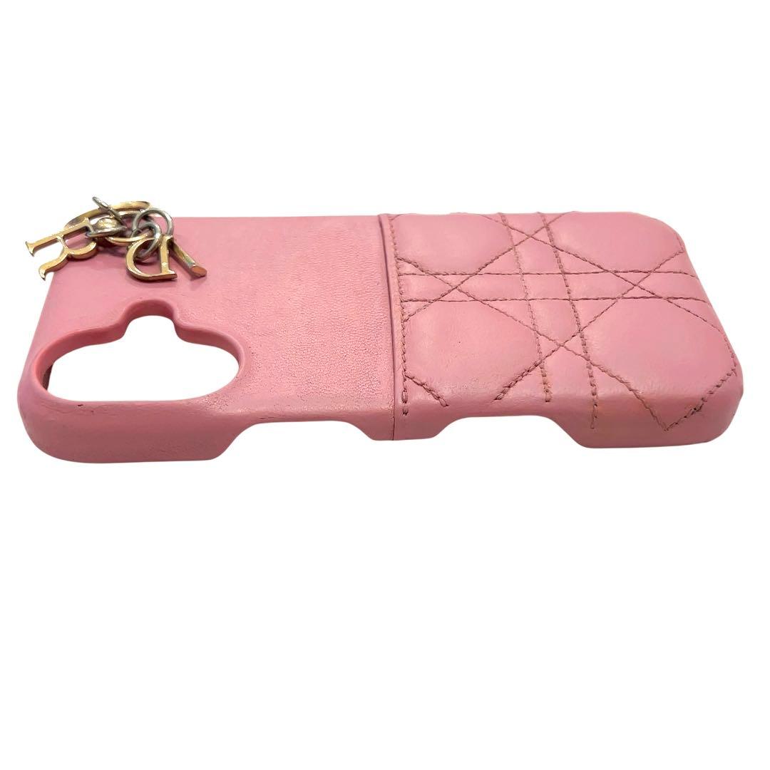 クリスチャンディオール iPhone16 スマホケース カナージュ ピンク ロゴ