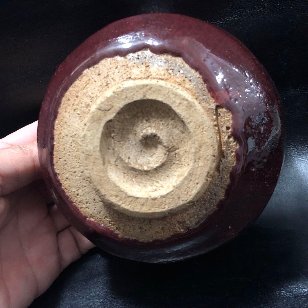 美しい古美術◼️蔵から宝石のルビーの様な美しい深紅の抹茶茶碗が出て来ました。